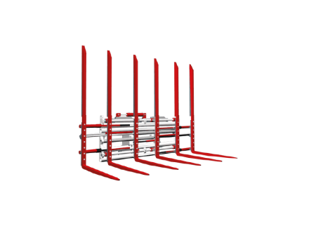 Posicionador de Tripla Garfo com Deslocamento Lateral Semi-Integral para Paletes 1-2-3